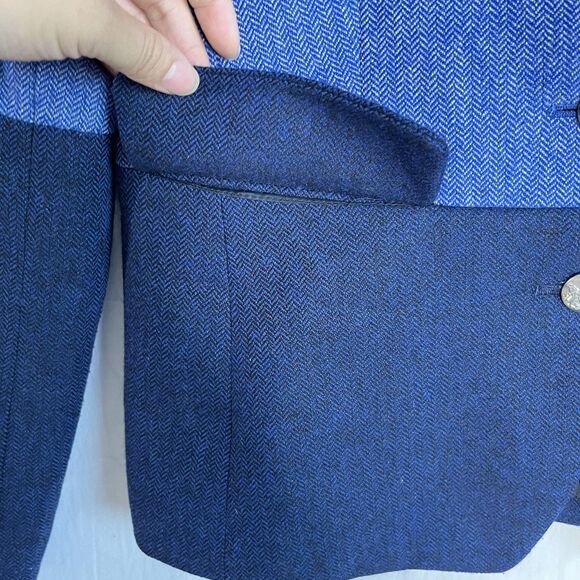 Banana Republic  Blue Herringbone Jacket Size 6 - Picture 7 of 12